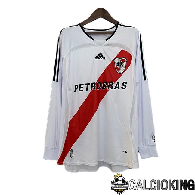 Comprare Maglia Calcio 2024 2025 2026 Personalizzazione,Tuta Da Calcio,Maglie De Calcio Retro Online | Maglie Calcio River Plate Retro Prima Manica Lunga Bianco Rosso 2006-2007