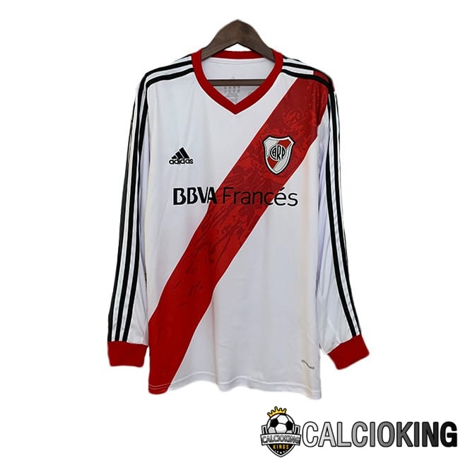 Comprare Maglia Calcio 2024 2025 2026 Personalizzazione,Tuta Da Calcio,Maglie De Calcio Retro Online | Maglie Calcio River Plate Retro Prima Manica Lunga Bianco Rosso 2013-2014