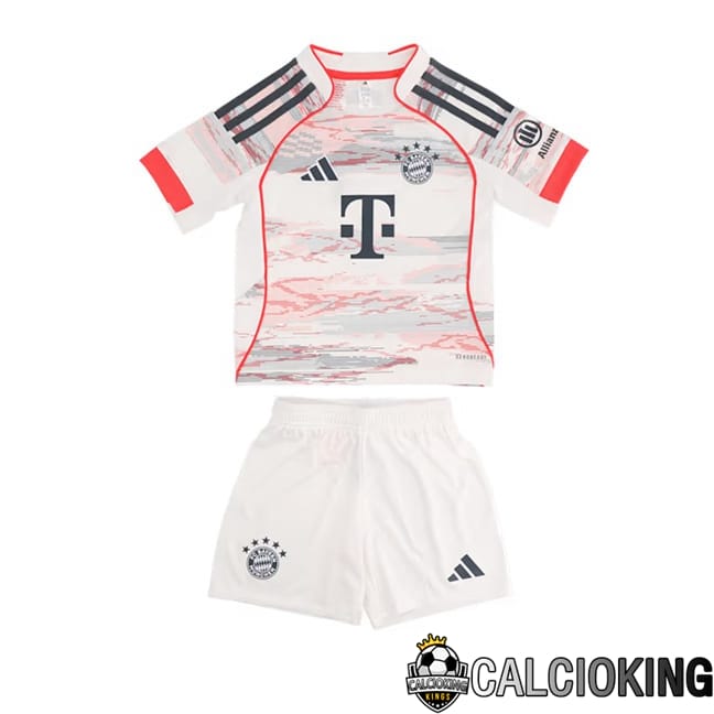 Comprare Maglia Calcio 2024 2025 2026 Personalizzazione,Tuta Da Calcio,Maglie De Calcio Retro Online | Maglie Calcio Bayern Monaco Bambino Seconda Bianco 2025/2026