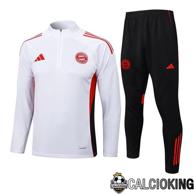 Comprare Maglia Calcio 2024 2025 2026 Personalizzazione,Tuta Da Calcio,Maglie De Calcio Retro Online | Insieme Tuta Calcio Bayern Monaco Bianco 2025/2026