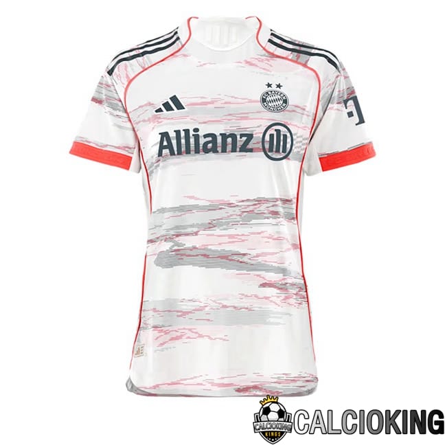 Comprare Maglia Calcio 2024 2025 2026 Personalizzazione,Tuta Da Calcio,Maglie De Calcio Retro Online | Maglie Calcio Bayern Monaco Donna Seconda Bianco 2025/2026