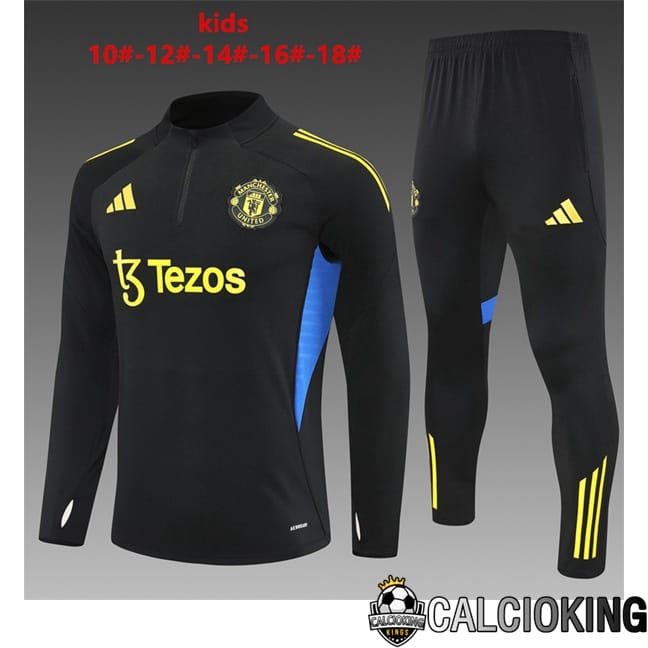Comprare Maglia Calcio 2024 2025 2026 Personalizzazione,Tuta Da Calcio,Maglie De Calcio Retro Online | Insieme Tuta Calcio Manchester United Bambino Nero 2025/2026