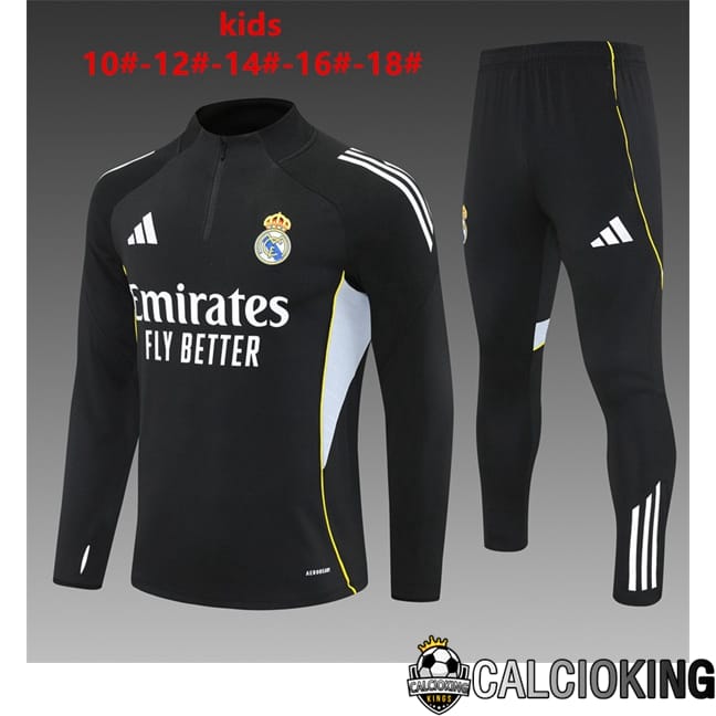 Comprare Maglia Calcio 2024 2025 2026 Personalizzazione,Tuta Da Calcio,Maglie De Calcio Retro Online | Insieme Tuta Calcio Real Madrid Bambino Nero 2025/2026