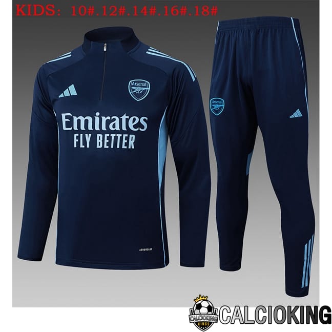 Comprare Maglia Calcio 2024 2025 2026 Personalizzazione,Tuta Da Calcio,Maglie De Calcio Retro Online | Insieme Tuta Calcio Arsenal Bambino Blu Reale 2025/2026