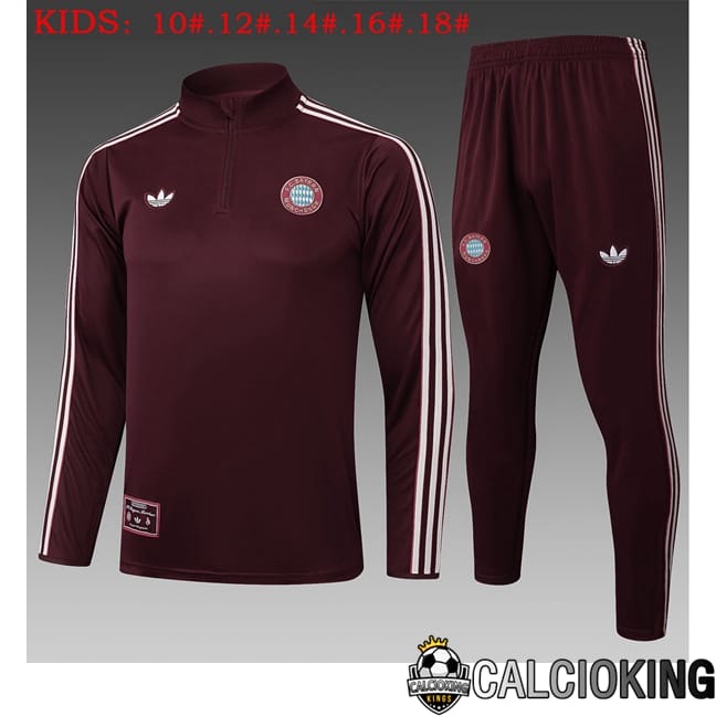 Comprare Maglia Calcio 2024 2025 2026 Personalizzazione,Tuta Da Calcio,Maglie De Calcio Retro Online | Insieme Tuta Calcio Bayern Monaco Bambino Marrone 2025/2026