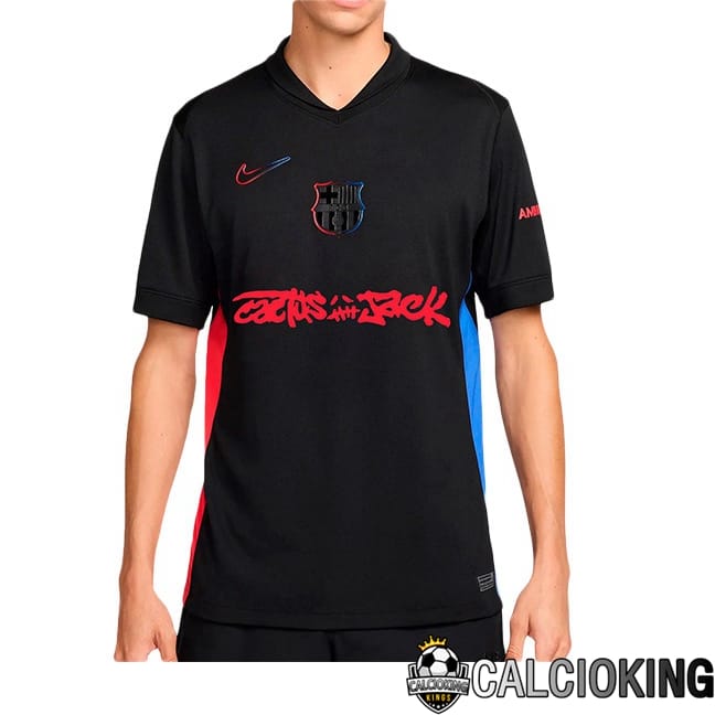 Maglie Calcio FC Barcellona Seconda Travis Scott Nero 2024/2025