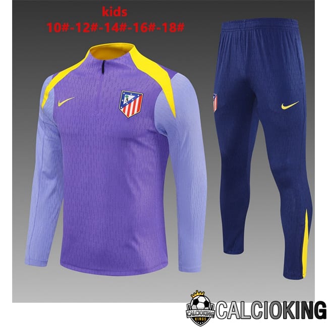 Comprare Maglia Calcio 2024 2025 2026 Personalizzazione,Tuta Da Calcio,Maglie De Calcio Retro Online | Insieme Tuta Calcio Atletico Madrid Bambino Viola 2025/2026