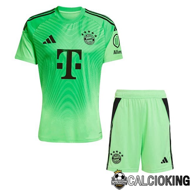 Comprare Maglia Calcio 2024 2025 2026 Personalizzazione,Tuta Da Calcio,Maglie De Calcio Retro Online | Maglie Calcio Bayern Monaco Bambino Portiere Verde 2025/2026