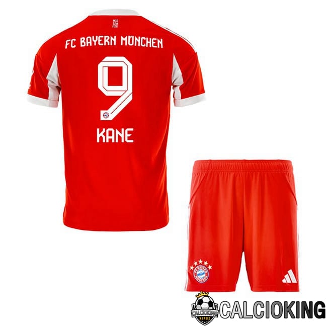 Comprare Maglia Calcio 2024 2025 2026 Personalizzazione,Tuta Da Calcio,Maglie De Calcio Retro Online | Maglie Calcio Bayern Monaco (Kane 9) Bambino Prima Rosso 2025/2026