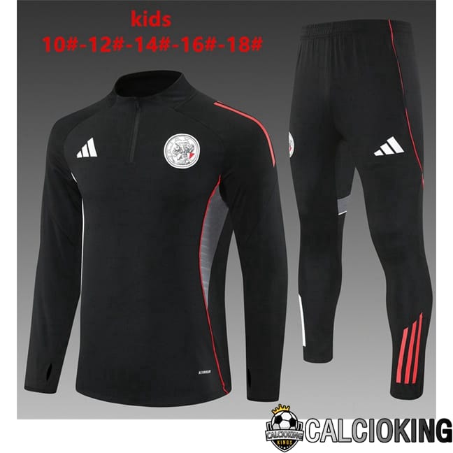 Comprare Maglia Calcio 2024 2025 2026 Personalizzazione,Tuta Da Calcio,Maglie De Calcio Retro Online | Insieme Tuta Calcio AFC Ajax Bambino Nero 2025/2026