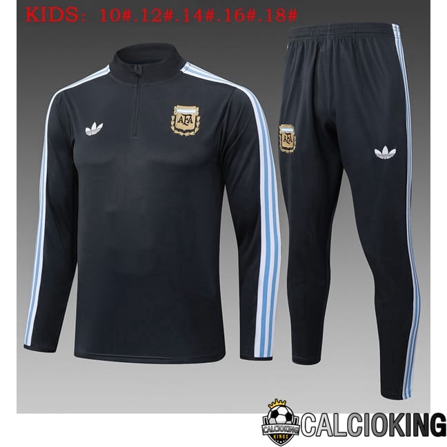 Comprare Maglia Calcio 2024 2025 2026 Personalizzazione,Tuta Da Calcio,Maglie De Calcio Retro Online | Insieme Tuta Calcio Argentina Bambino Nero 2025/2026