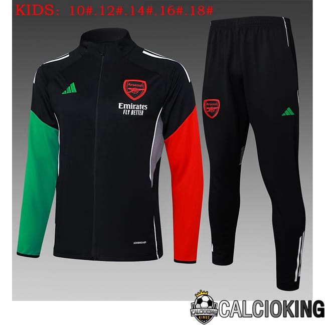 Comprare Maglia Calcio 2024 2025 2026 Personalizzazione,Tuta Da Calcio,Maglie De Calcio Retro Online | Insieme Tuta Calcio - Giacca Arsenal Bambino Nero Rosso Verde 2025/2026