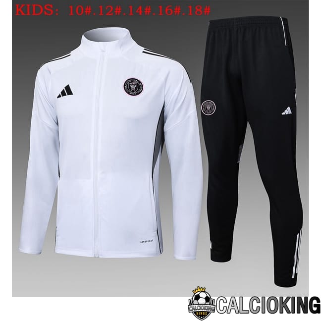 Comprare Maglia Calcio 2024 2025 2026 Personalizzazione,Tuta Da Calcio,Maglie De Calcio Retro Online | Insieme Tuta Calcio - Giacca Inter Miami CF Bambino Bianco 2025/2026