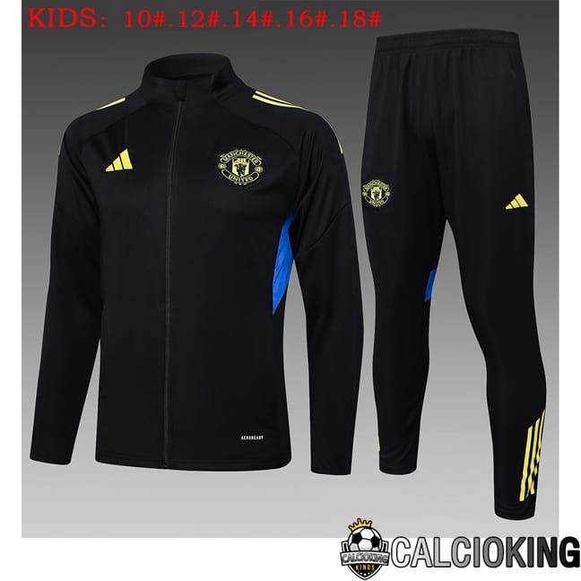 Comprare Maglia Calcio 2024 2025 2026 Personalizzazione,Tuta Da Calcio,Maglie De Calcio Retro Online | Insieme Tuta Calcio - Giacca Manchester United Bambino Nero 2025/2026