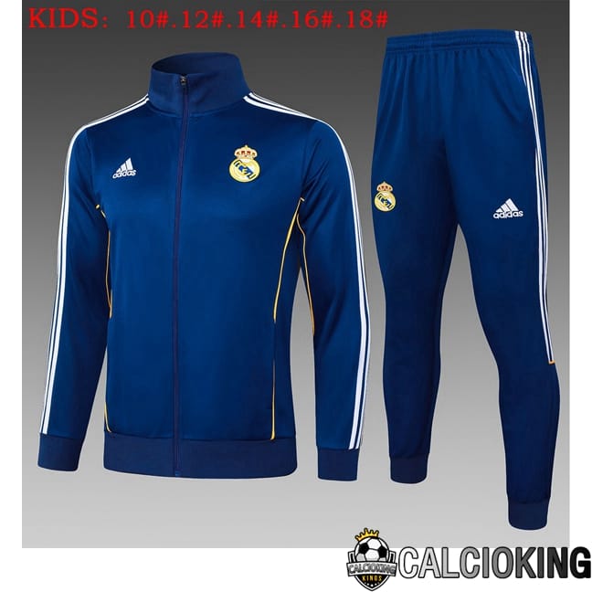 Comprare Maglia Calcio 2024 2025 2026 Personalizzazione,Tuta Da Calcio,Maglie De Calcio Retro Online | Insieme Tuta Calcio - Giacca Real Madrid Bambino Blu Reale 2025/2026