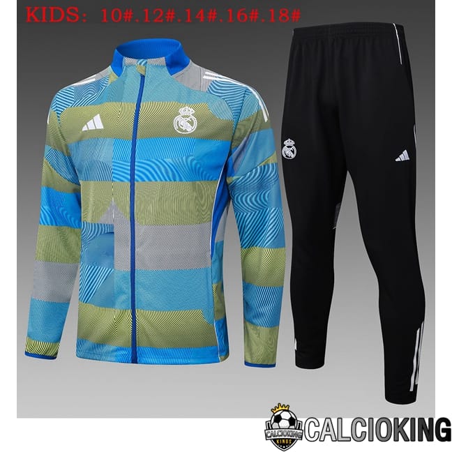 Comprare Maglia Calcio 2024 2025 2026 Personalizzazione,Tuta Da Calcio,Maglie De Calcio Retro Online | Insieme Tuta Calcio - Giacca Real Madrid Bambino Blu 2025/2026