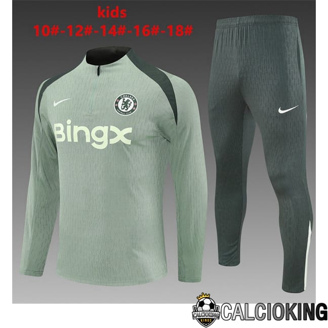 Comprare Maglia Calcio 2024 2025 2026 Personalizzazione,Tuta Da Calcio,Maglie De Calcio Retro Online | Insieme Tuta Calcio FC Chelsea Bambino Verde 2025/2026