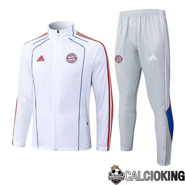 Comprare Maglia Calcio 2024 2025 2026 Personalizzazione,Tuta Da Calcio,Maglie De Calcio Retro Online | Insieme Tuta Calcio - Giacca Bayern Monaco Bianco 2025/2026