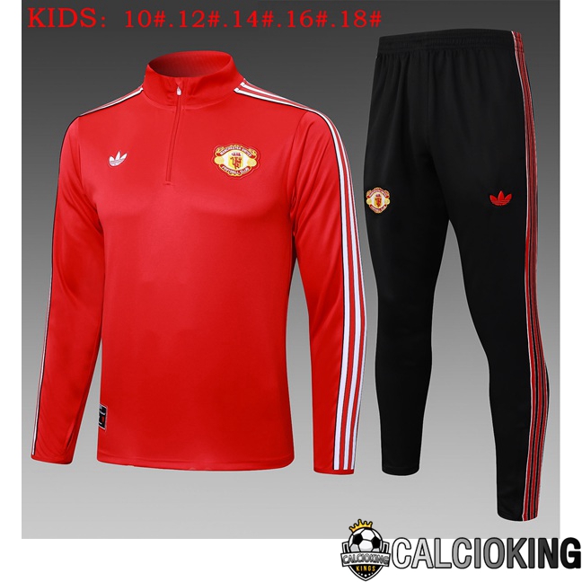 Comprare Maglia Calcio 2024 2025 2026 Personalizzazione,Tuta Da Calcio,Maglie De Calcio Retro Online | Insieme Tuta Calcio Manchester United Bambino Rosso 2025/2026