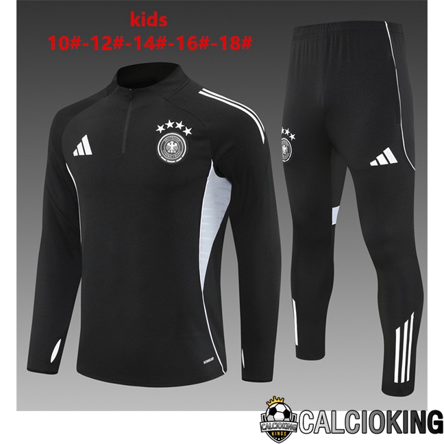Comprare Maglia Calcio 2024 2025 2026 Personalizzazione,Tuta Da Calcio,Maglie De Calcio Retro Online | Insieme Tuta Calcio Germania Bambino Nero 2025/2026