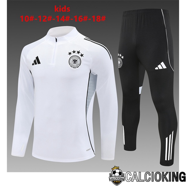 Comprare Maglia Calcio 2024 2025 2026 Personalizzazione,Tuta Da Calcio,Maglie De Calcio Retro Online | Insieme Tuta Calcio Germania Bambino Bianco 2025/2026