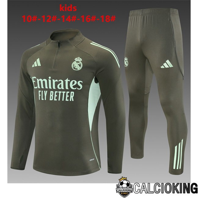 Comprare Maglia Calcio 2024 2025 2026 Personalizzazione,Tuta Da Calcio,Maglie De Calcio Retro Online | Insieme Tuta Calcio Real Madrid Bambino Verde 2025/2026