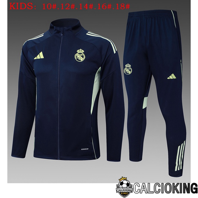 Comprare Maglia Calcio 2024 2025 2026 Personalizzazione,Tuta Da Calcio,Maglie De Calcio Retro Online | Insieme Tuta Calcio - Giacca Real Madrid Bambino Blu Reale 2025/2026