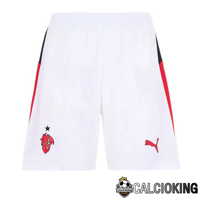 Comprare Maglia Calcio 2024 2025 2026 Personalizzazione,Tuta Da Calcio,Maglie De Calcio Retro Online | Pantaloncini Calcio AC Milan Seconda Bianco 2025/2026