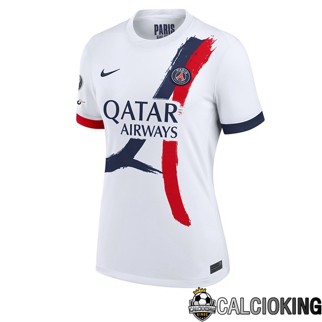 Comprare Maglia Calcio 2024 2025 2026 Personalizzazione,Tuta Da Calcio,Maglie De Calcio Retro Online | Maglie Calcio Paris PSG Donna Seconda Bianco 2025/2026