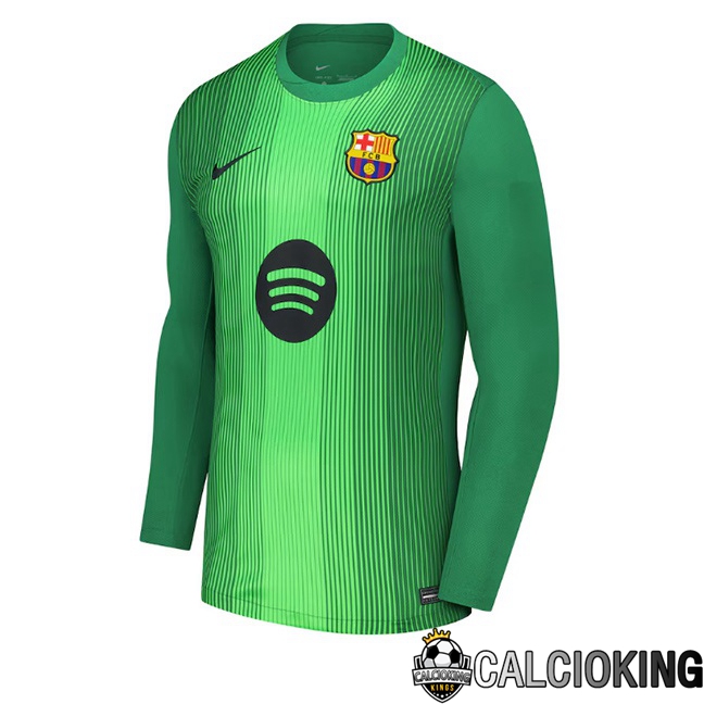 Comprare Maglia Calcio 2024 2025 2026 Personalizzazione,Tuta Da Calcio,Maglie De Calcio Retro Online | Maglie Calcio FC Barcellona Portiere Manica Lunga Verde 2025/2026
