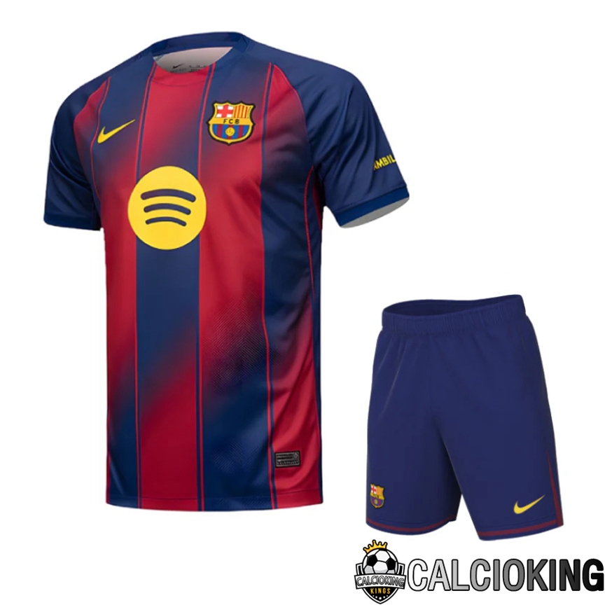 Comprare Maglia Calcio 2024 2025 2026 Personalizzazione,Tuta Da Calcio,Maglie De Calcio Retro Online | Insieme Maglie Calcio FC Barcellona Prima + Pantaloncini 2025 2026