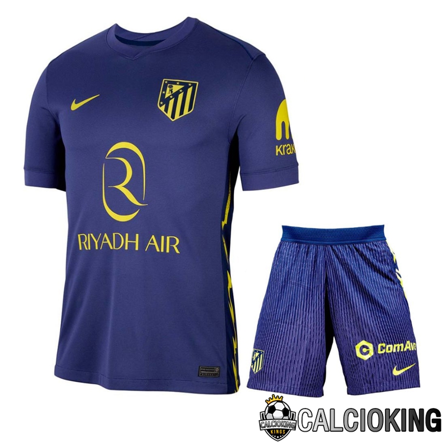 Comprare Maglia Calcio 2024 2025 2026 Personalizzazione,Tuta Da Calcio,Maglie De Calcio Retro Online | Insieme Maglie Calcio Atletico Madrid Seconda + Pantaloncini 2025 2026