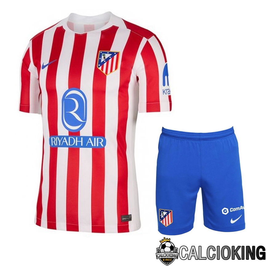 Comprare Maglia Calcio 2024 2025 2026 Personalizzazione,Tuta Da Calcio,Maglie De Calcio Retro Online | Insieme Maglie Calcio Atletico Madrid Prima + Pantaloncini 2025 2026