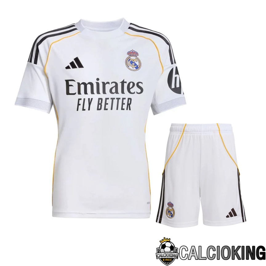 Comprare Maglia Calcio 2024 2025 2026 Personalizzazione,Tuta Da Calcio,Maglie De Calcio Retro Online | Insieme Maglie Calcio Real Madrid Prima + Pantaloncini 2025 2026