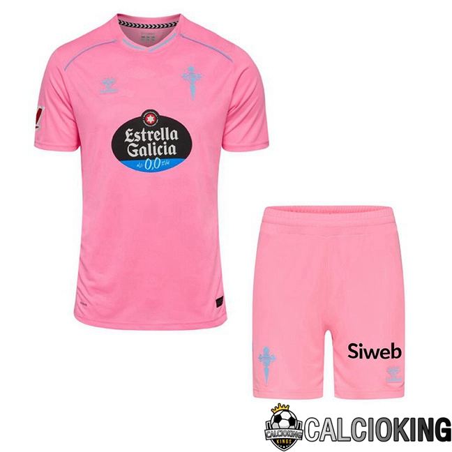 Comprare Maglia Calcio 2025 2026 2027 Personalizzazione,Tuta Da Calcio,Maglie De Calcio Retro Online | Maglie Calcio Celta Vigo Bambino Terza Rosa 2025/2026