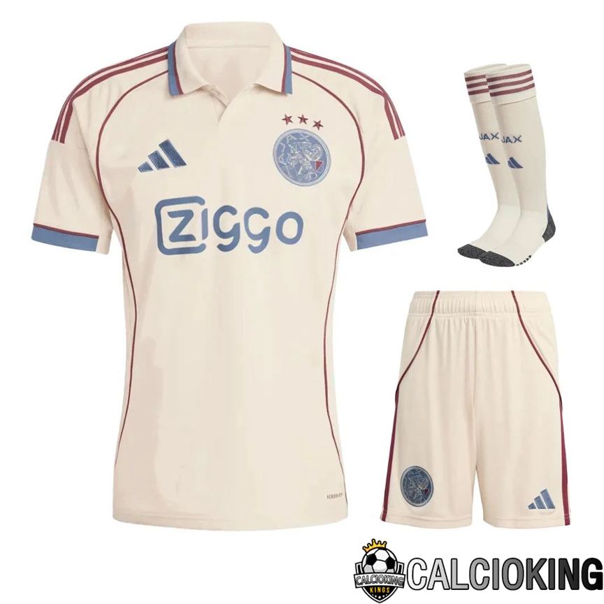 Comprare Maglia Calcio 2025 2026 2027 Personalizzazione,Tuta Da Calcio,Maglie De Calcio Retro Online | Insieme Maglie Calcio AFC Ajax Terza (Pantaloncini + Calzini) 2025/2026