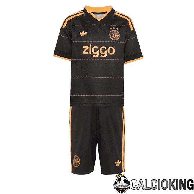 Comprare Maglia Calcio 2025 2026 2027 Personalizzazione,Tuta Da Calcio,Maglie De Calcio Retro Online | Maglie Calcio AFC Ajax Bambino Seconda Nero 2026/2027