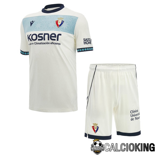 Comprare Maglia Calcio 2025 2026 2027 Personalizzazione,Tuta Da Calcio,Maglie De Calcio Retro Online | Maglie Calcio CA Osasuna Bambino Seconda Bianco 2026/2027