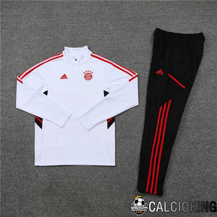 Insieme Tuta Calcio - Giacca Bayern Monaco Bianco 2022/2023