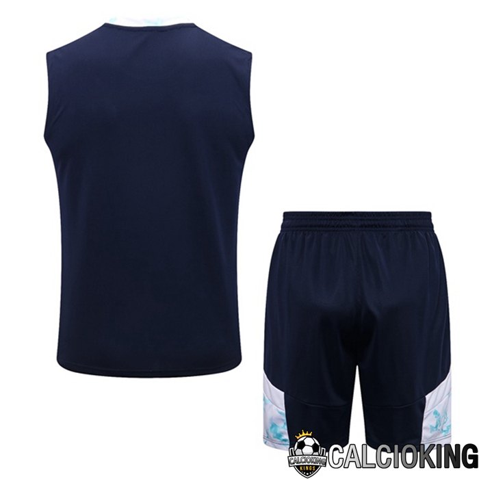 Canotta De Calcio Manchester City + Pantaloncini Blu Bianco 2022/2023