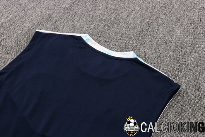 Canotta De Calcio Manchester City + Pantaloncini Blu Bianco 2022/2023