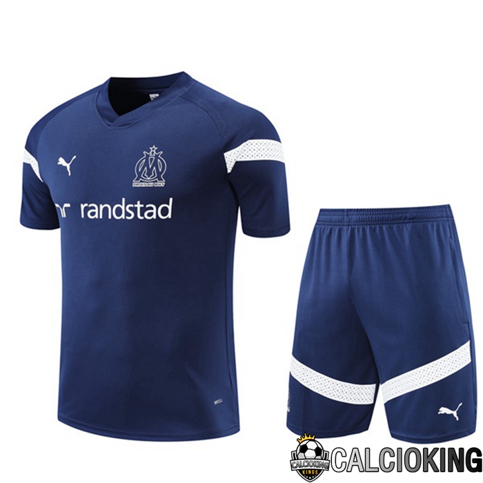 Comprare Maglia Calcio 2024 2025 2026 Personalizzazione,Tuta Da Calcio,Maglie De Calcio Retro Online | Insieme T Shirt Allenamento Marsiglia OM + Pantaloncini Blu Reale 2022/2023
