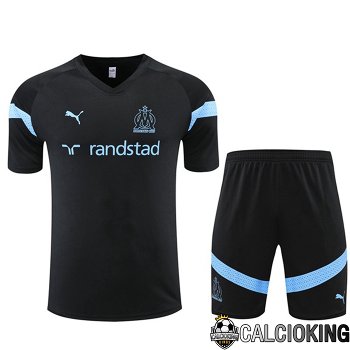 Comprare Maglia Calcio 2024 2025 2026 Personalizzazione,Tuta Da Calcio,Maglie De Calcio Retro Online | Insieme T Shirt Allenamento Marsiglia OM + Pantaloncini Nero 2022/2023