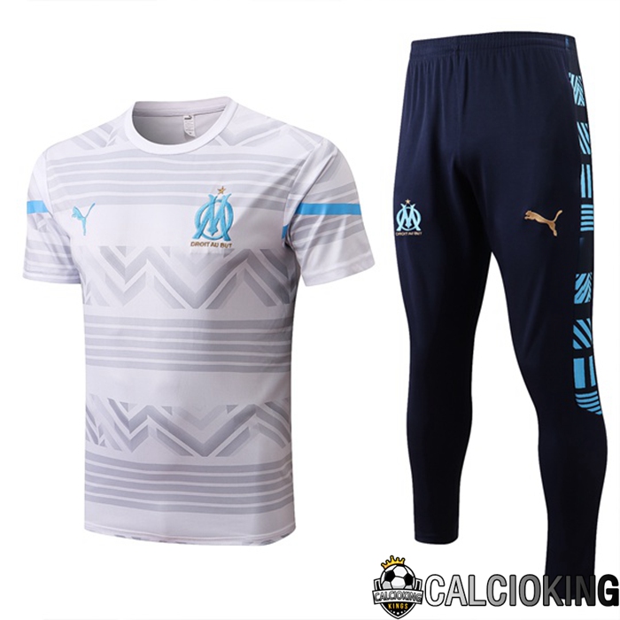 Comprare Maglia Calcio 2024 2025 2026 Personalizzazione,Tuta Da Calcio,Maglie De Calcio Retro Online | Insieme T Shirt Allenamento Marsiglia OM + Pantaloni Bianco 2022/2023