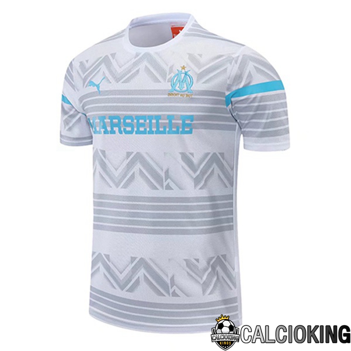 Comprare Maglia Calcio 2024 2025 2026 Personalizzazione,Tuta Da Calcio,Maglie De Calcio Retro Online | T Shirt Allenamento Marsiglia OM Bianco Grigio 2022/2023