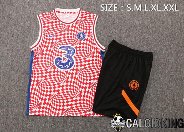 Canotta De Calcio FC Chelsea + Pantaloncini Rosso Bianco 2022/2023