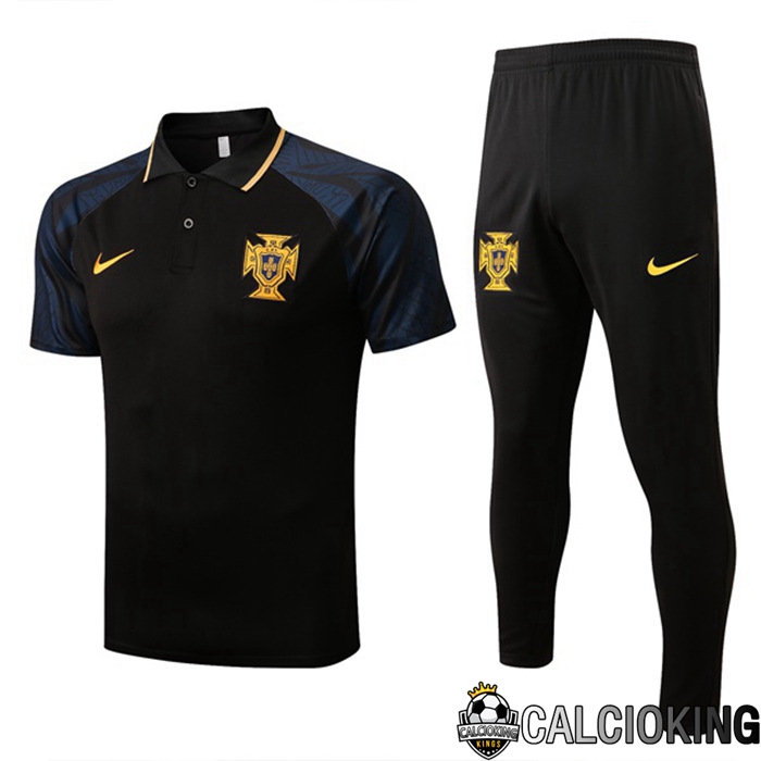 Comprare Maglia Calcio 2024 2025 2026 Personalizzazione,Tuta Da Calcio,Maglie De Calcio Retro Online | Maglia Polo Portogallo + Pantaloni Nero 22/23