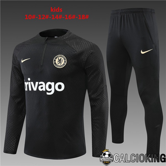Comprare Maglia Calcio 2024 2025 2026 Personalizzazione,Tuta Da Calcio,Maglie De Calcio Retro Online | Insieme Tuta Calcio - Giacca FC Chelsea Bambino Nero 2022/2023