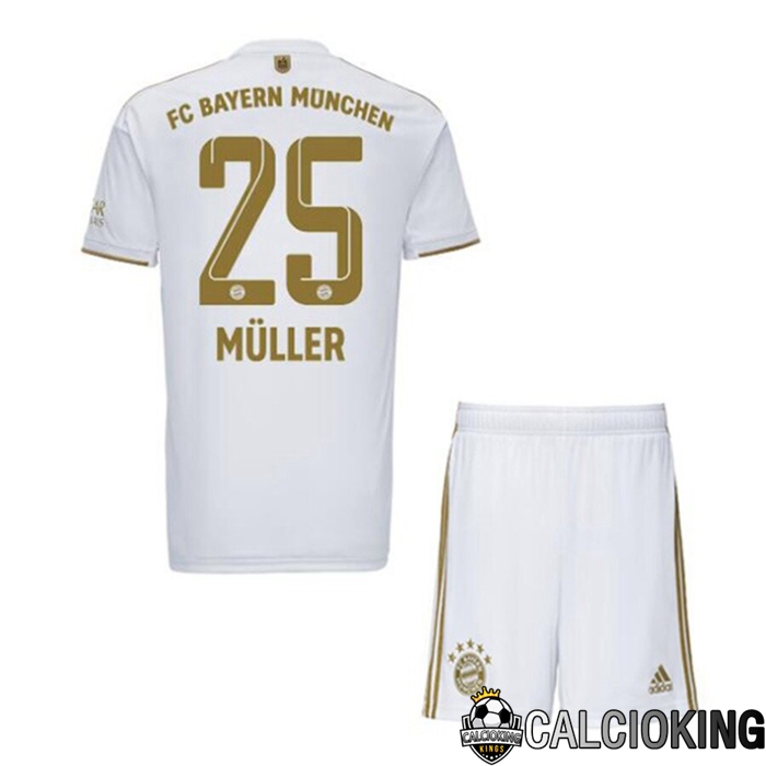 Comprare Maglia Calcio 2024 2025 2026 Personalizzazione,Tuta Da Calcio,Maglie De Calcio Retro Online | Maglia Calcio Bayern Monaco (MÜLLER 25) Bambino Seconda 2022/2023
