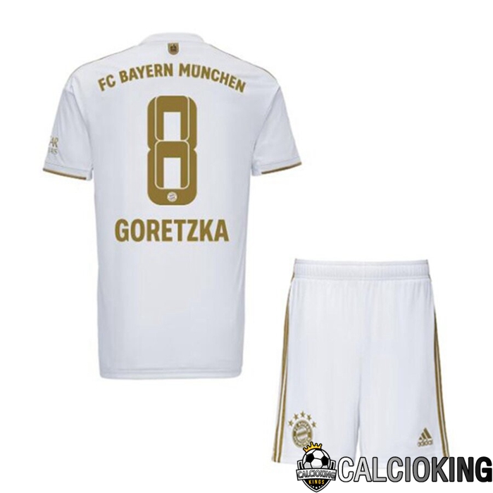 Comprare Maglia Calcio 2024 2025 2026 Personalizzazione,Tuta Da Calcio,Maglie De Calcio Retro Online | Maglia Calcio Bayern Monaco (GORETZKA 8) Bambino Seconda 2022/2023